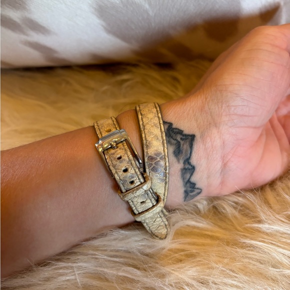 Michael Kors Runway Leather Snake Skin Wrist Watch for Women - Picture 3 of 4